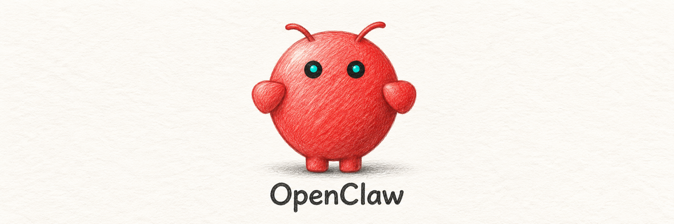 OpenClaw 小龙虾的红色手绘形象